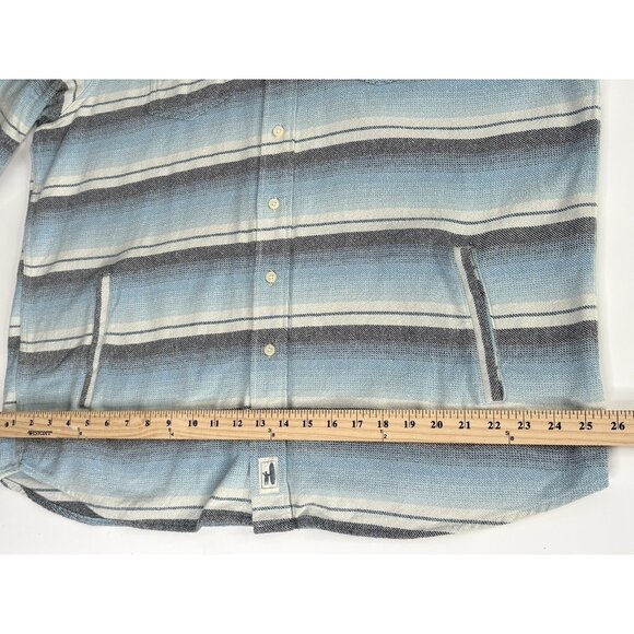 Johnnie O Surflannel Carver Button Up Hoodie Men’s 2XL Blue Shacket Surf Shirt - Picture 13 of 16